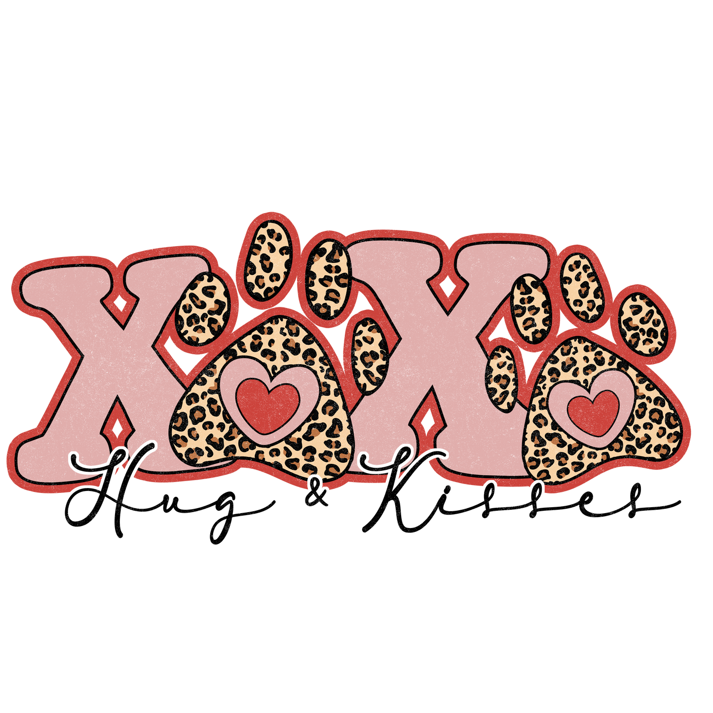 XOXO Puppy Paw Heat Transfer Print