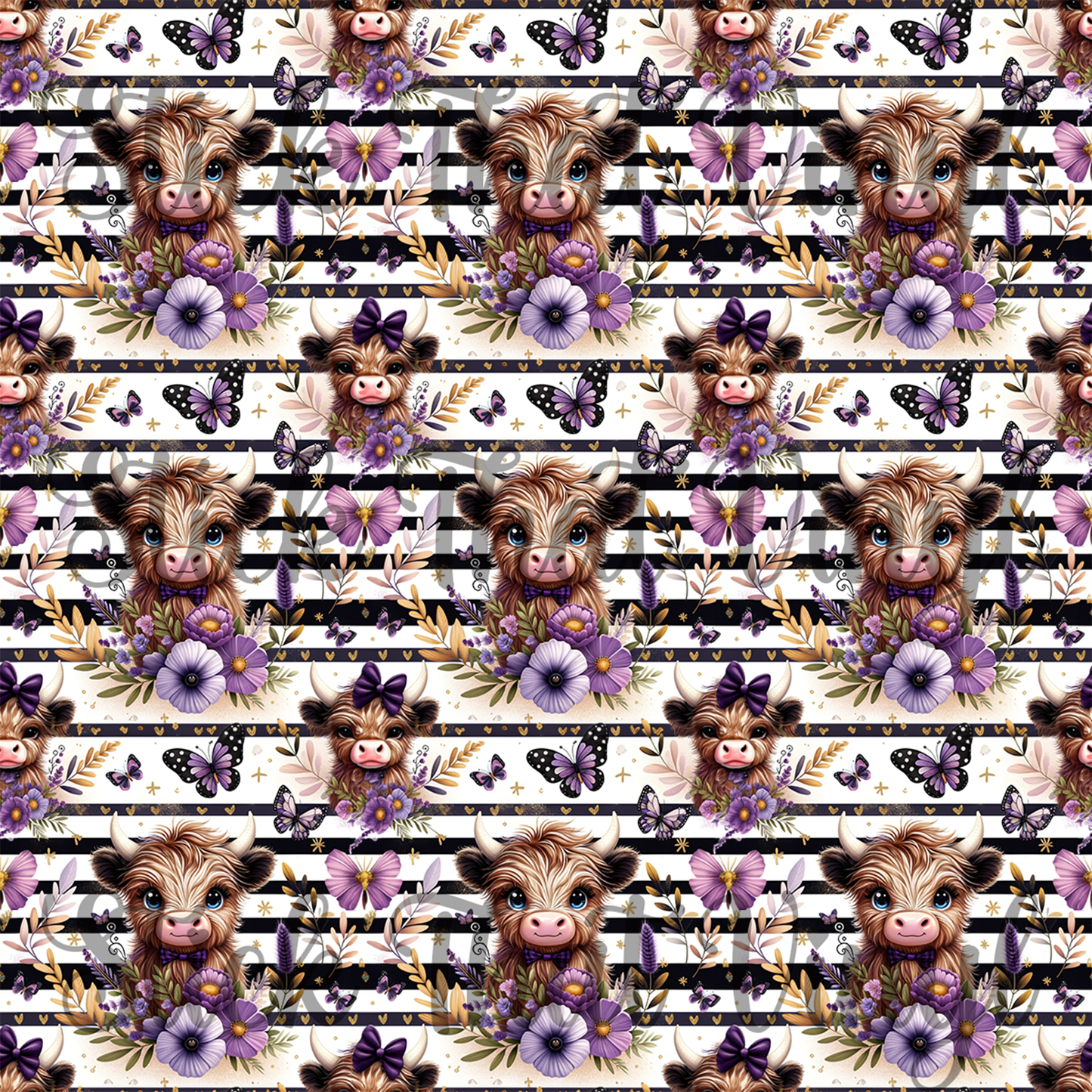 Highland Cows Sublimation Pattern