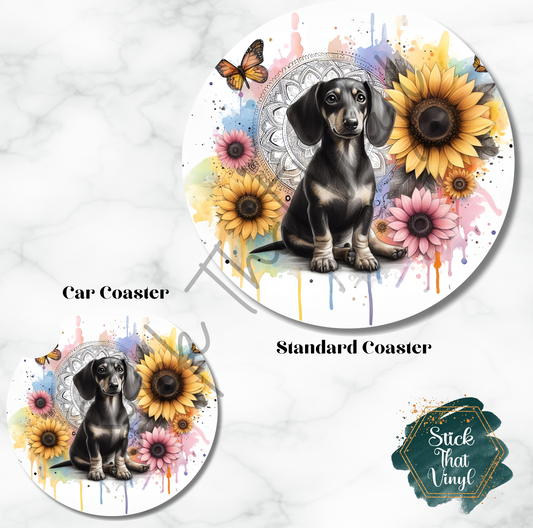 Dachshund Coaster Sublimation Transfer