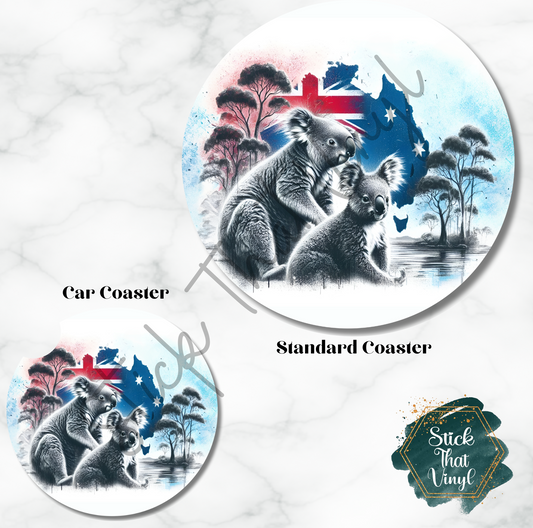 Australia Koala Coaster Sublimation Transfer