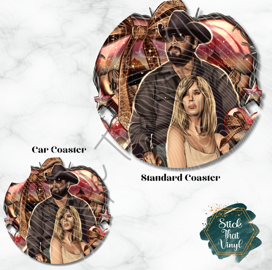 Western Love Coaster Sublimation Transfer