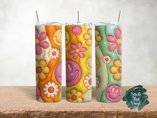 Retro Inflated 20oz Tumbler Sublimation Wrap