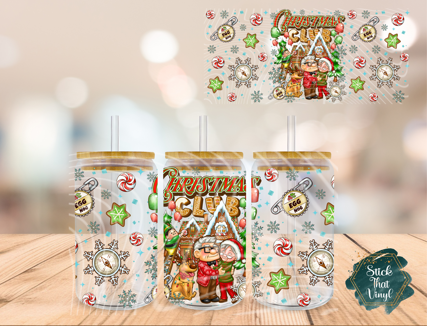 Christmas Club 16oz Tumbler Sublimation Wrap