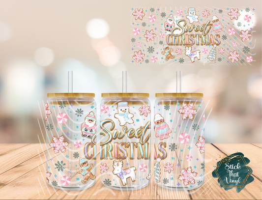 Sweet Christmas 16oz Tumbler Sublimation Wrap