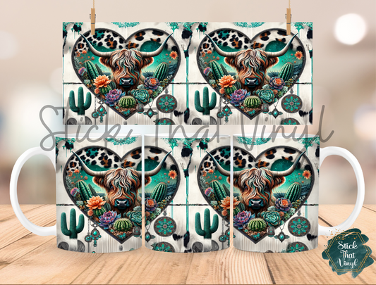 Cow and Cactus Mug Sublimation Wrap