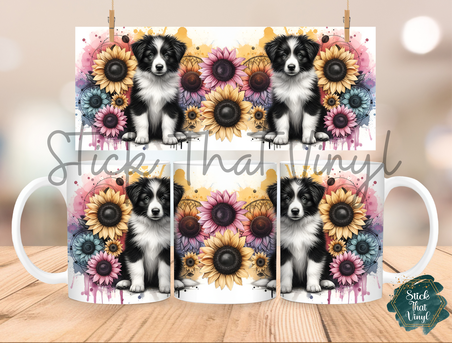 Border Collie Mug Sublimation Wrap