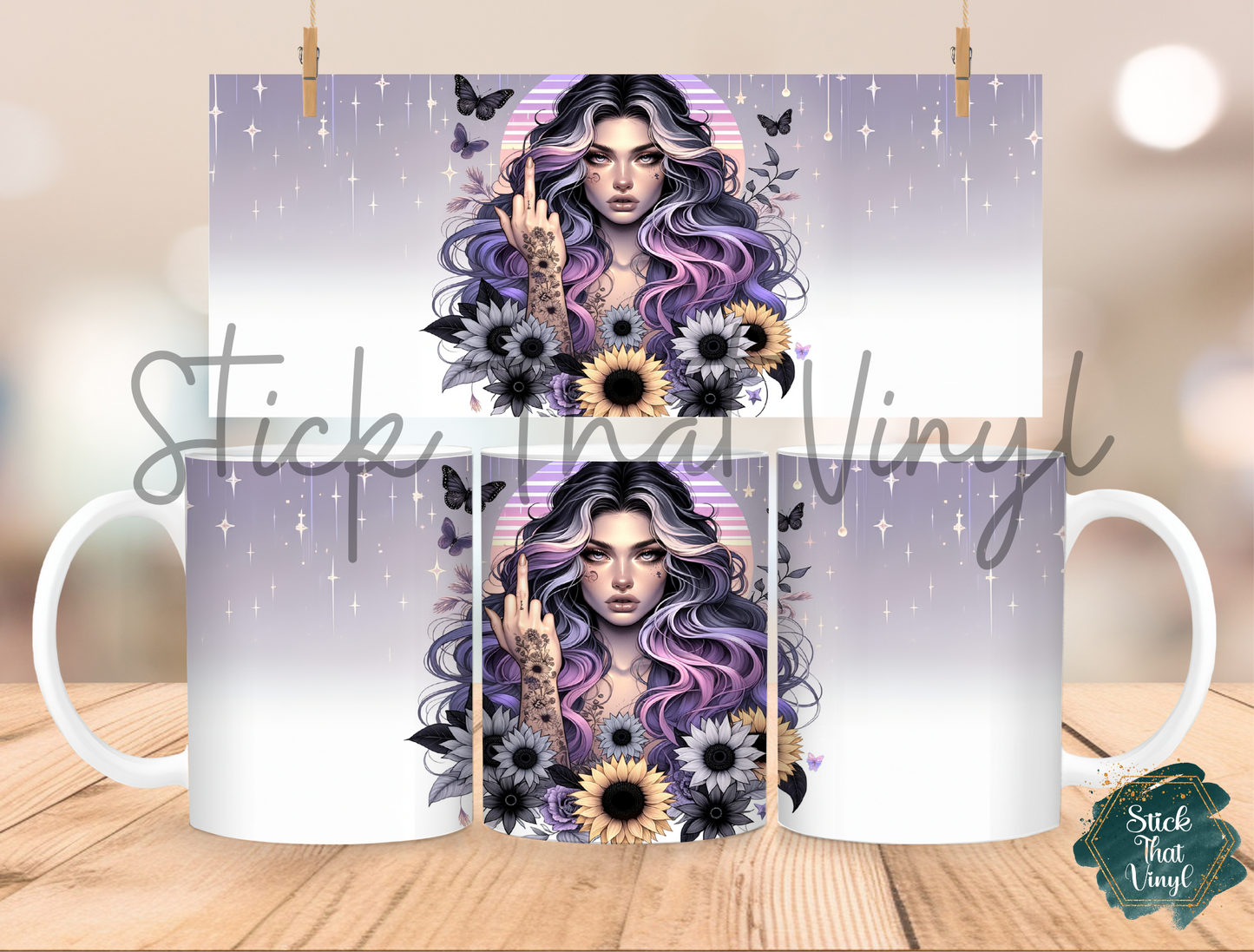 Sunflower Girl Design 2 Mug Sublimation Wrap