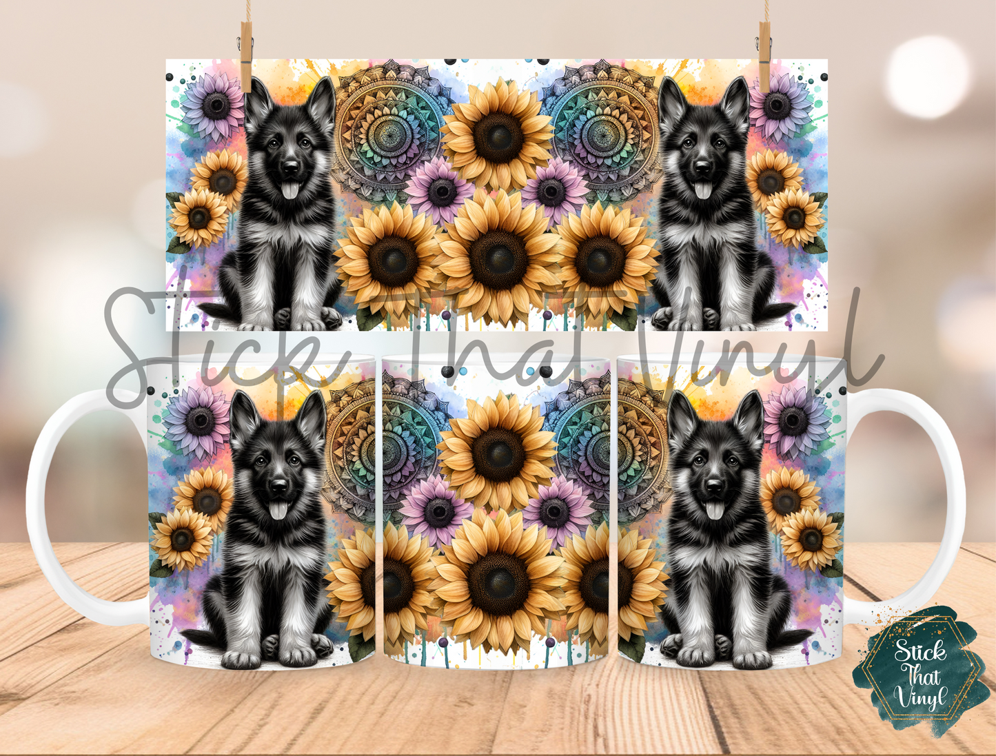 German Shepherd Mug Sublimation Wrap