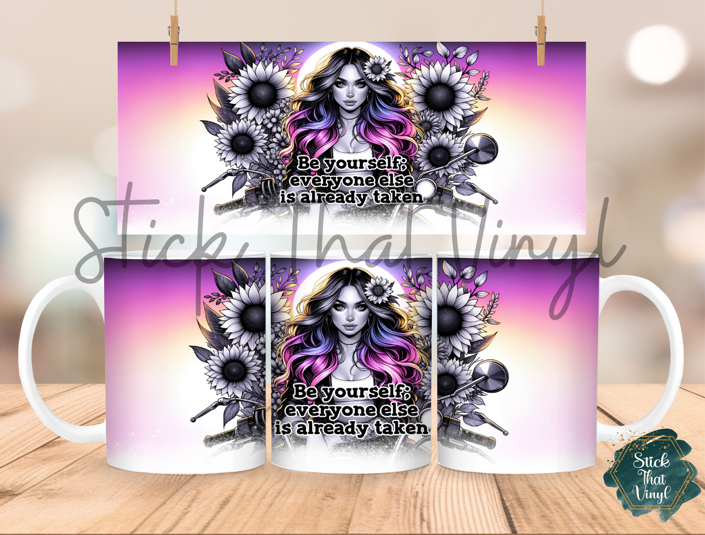 Sunflower Girl Design 8 Mug Sublimation Wrap