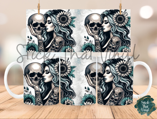 Skull Girl Mug Sublimation Wrap