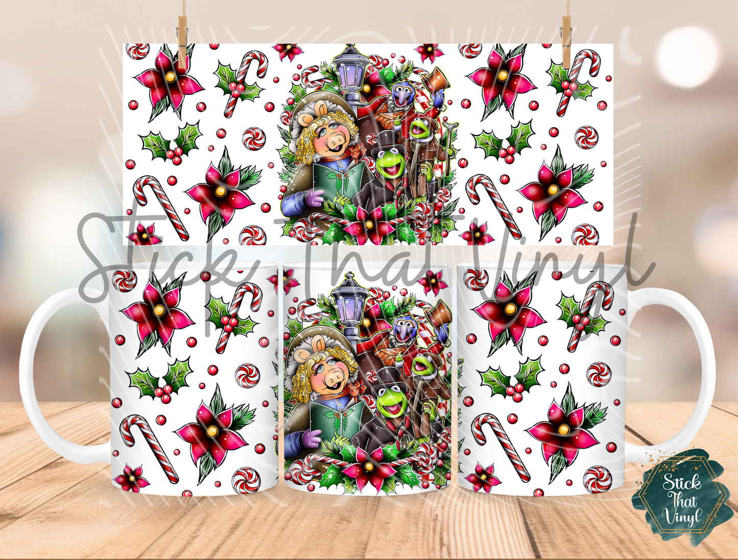 Christmas Muppet Coffee Mug Sublimation Wrap