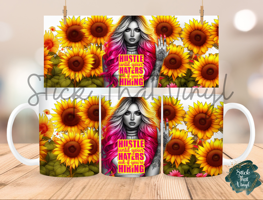 Sunflower Hustle Mug Sublimation Wrap