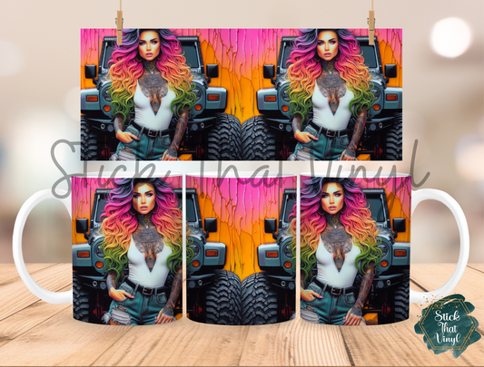 Jeep Girl Design 2 Mug Sublimation Wrap