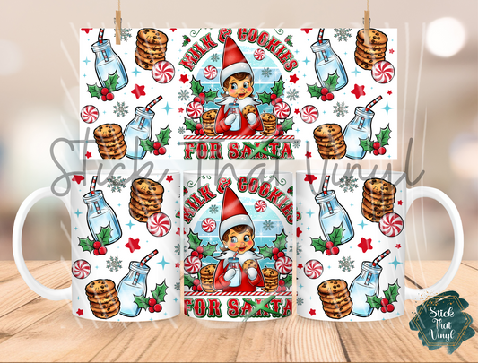 Elf on Shelf Coffee Mug Sublimation Wrap