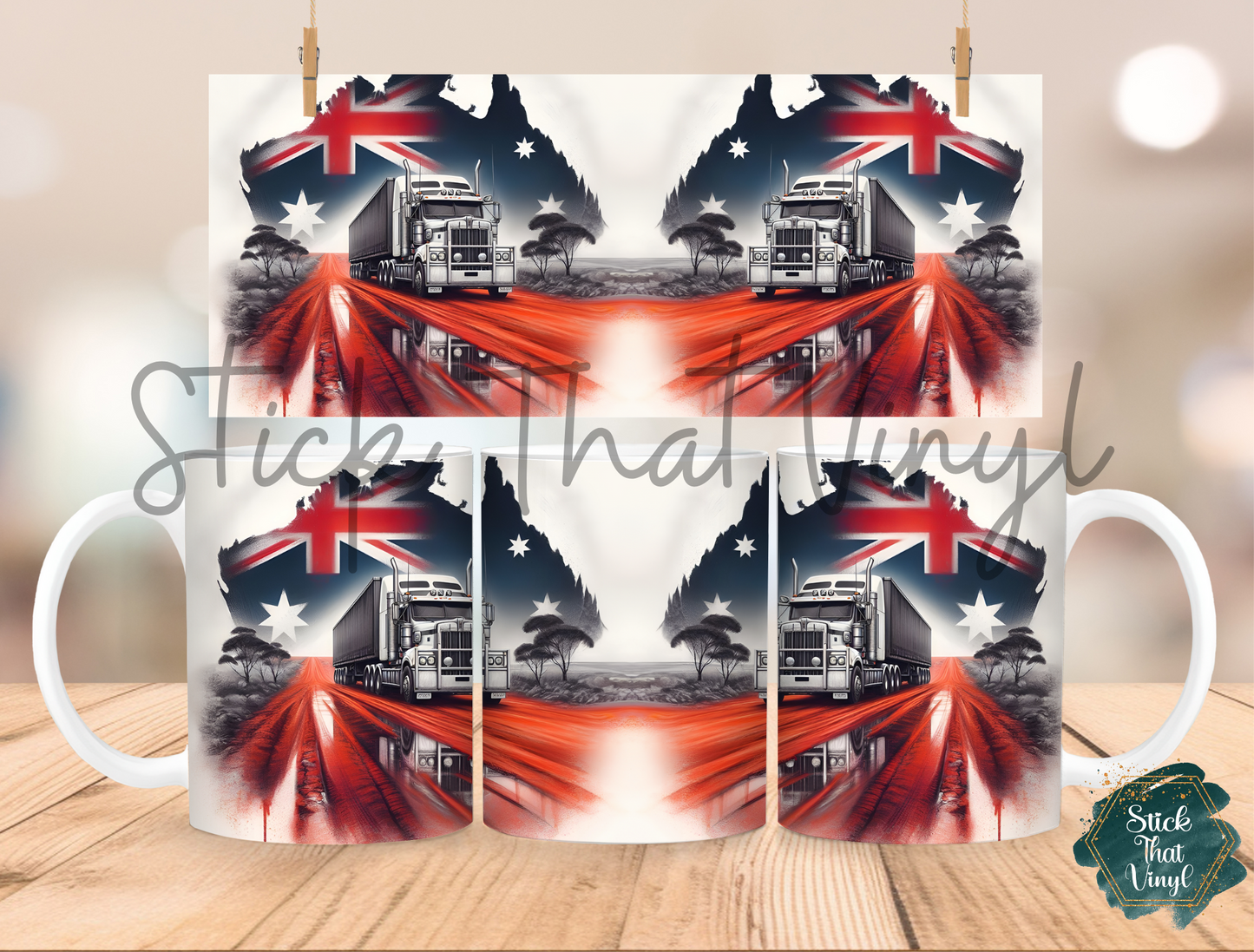 Australia Truck Coffee Mug Sublimation Wrap