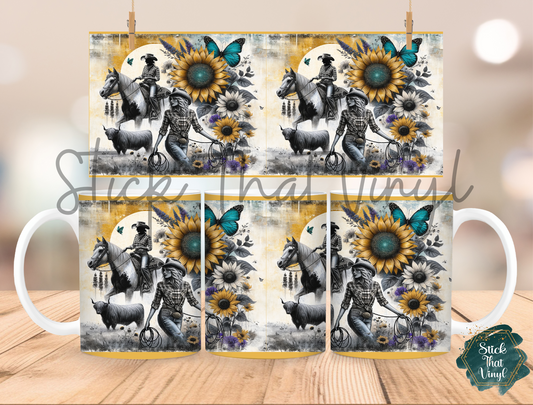 Cow Girl Mug Sublimation Wrap