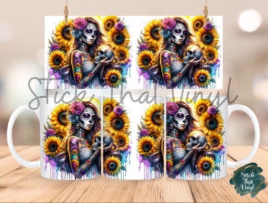 DOD Skull Girl Mug Sublimation Wrap