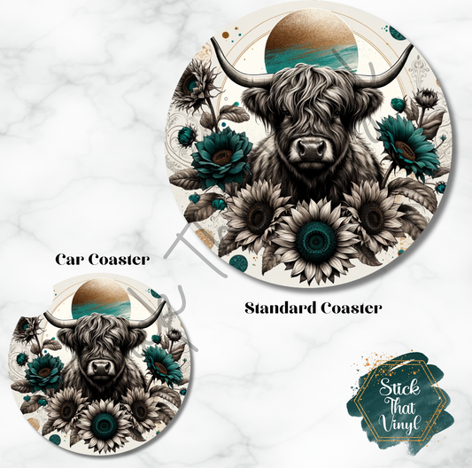 Country Cow Coaster Sublimation Transfer