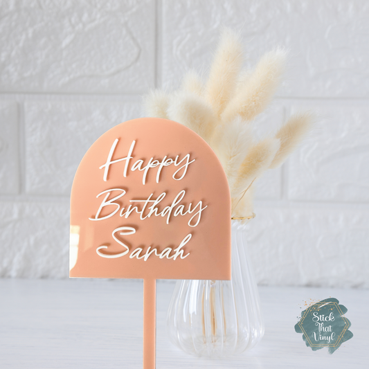 Personalised Arch Acrylic Cake Topper