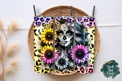 Sunflowers & Leopard Print 20oz Tumbler Sublimation Wrap