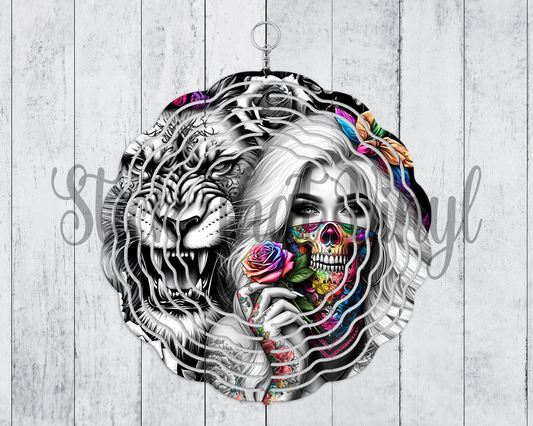 Lion & Girl Design 2 Wind Spinner Sublimation Transfer