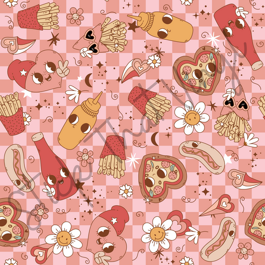 Pizza & Fries Love Pattern