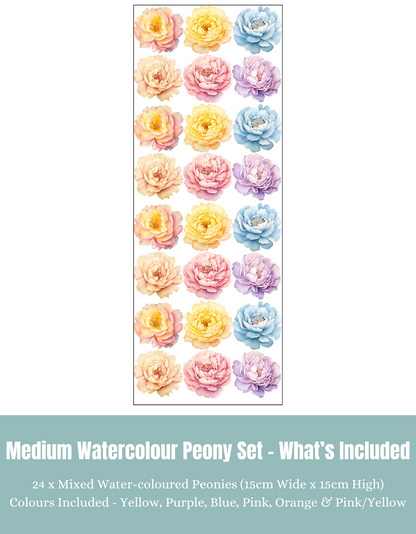 Pastel Peony Flower Wall Decals