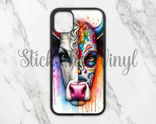 Day of The Dead Cow Phone Sublimation Transfer