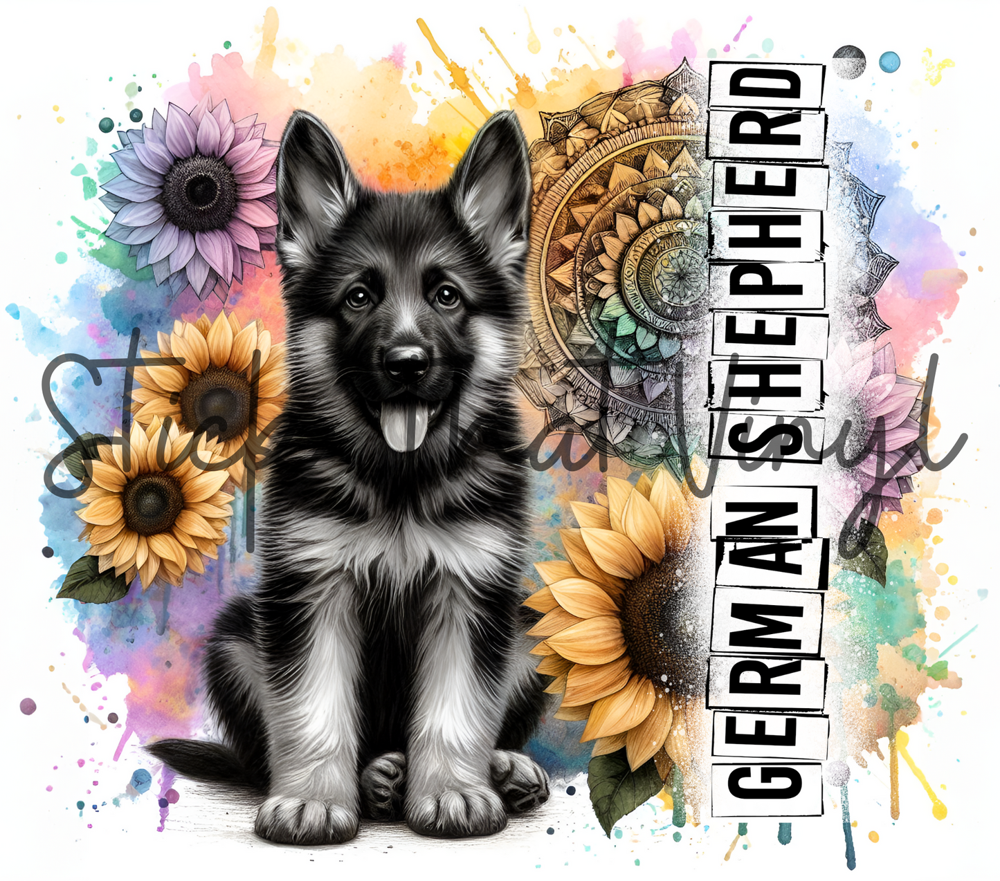 German Shepherd 20oz Tumbler Sublimation Wrap