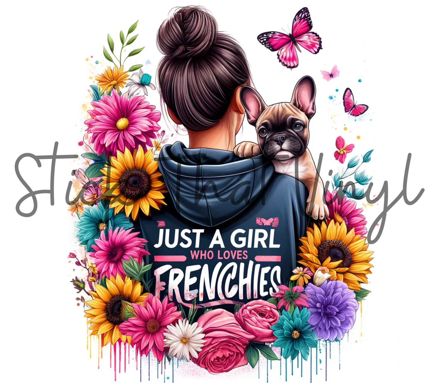 Girl Who Loves Frenchies 20oz Tumbler Sublimation Wrap