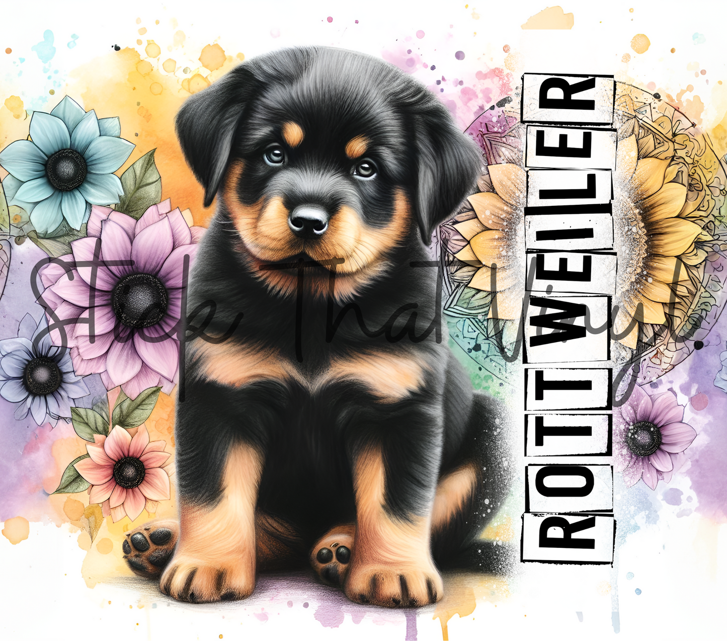 Rottweiler 20oz Tumbler Sublimation Wrap