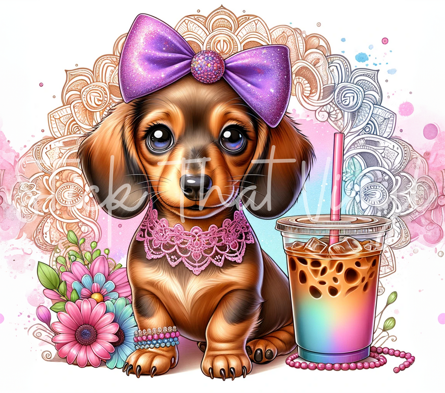 Dachshund Frappé 20oz Tumbler Sublimation Wrap