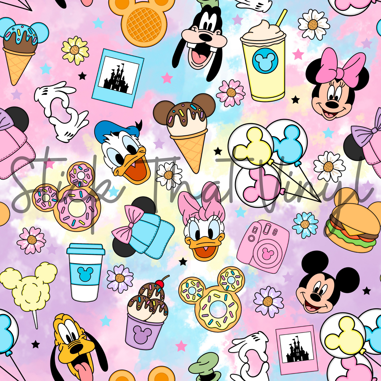 Pastel Cartoon Food Sublimation Pattern