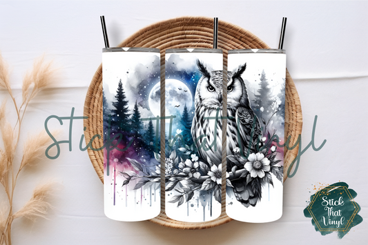 Midnight Owl 20oz Tumbler Sublimation Wrap