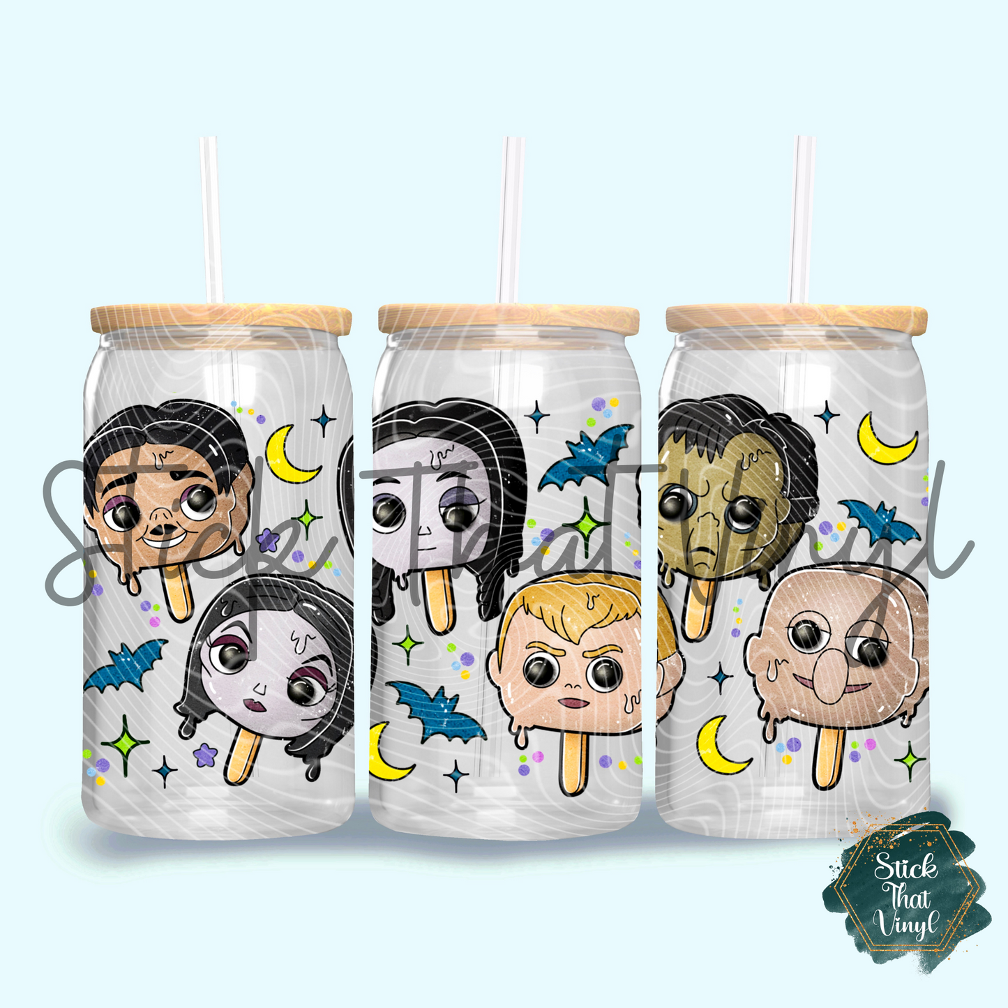 Spooky Family 16oz Tumbler Sublimation Wrap