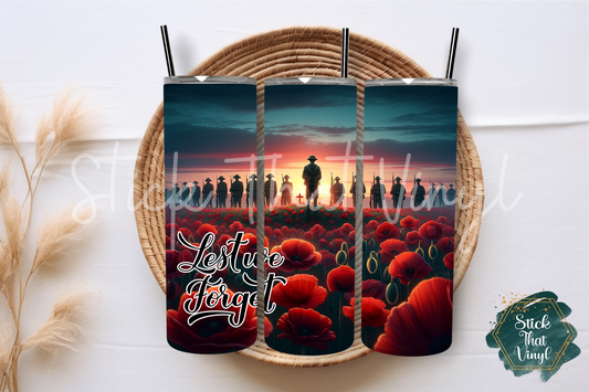 Lest We Forget 20oz Tumbler Sublimation Wrap