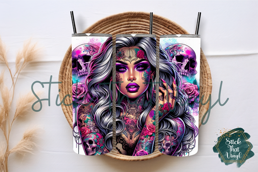 Skulls & Beauty 20oz Tumbler Sublimation Wrap