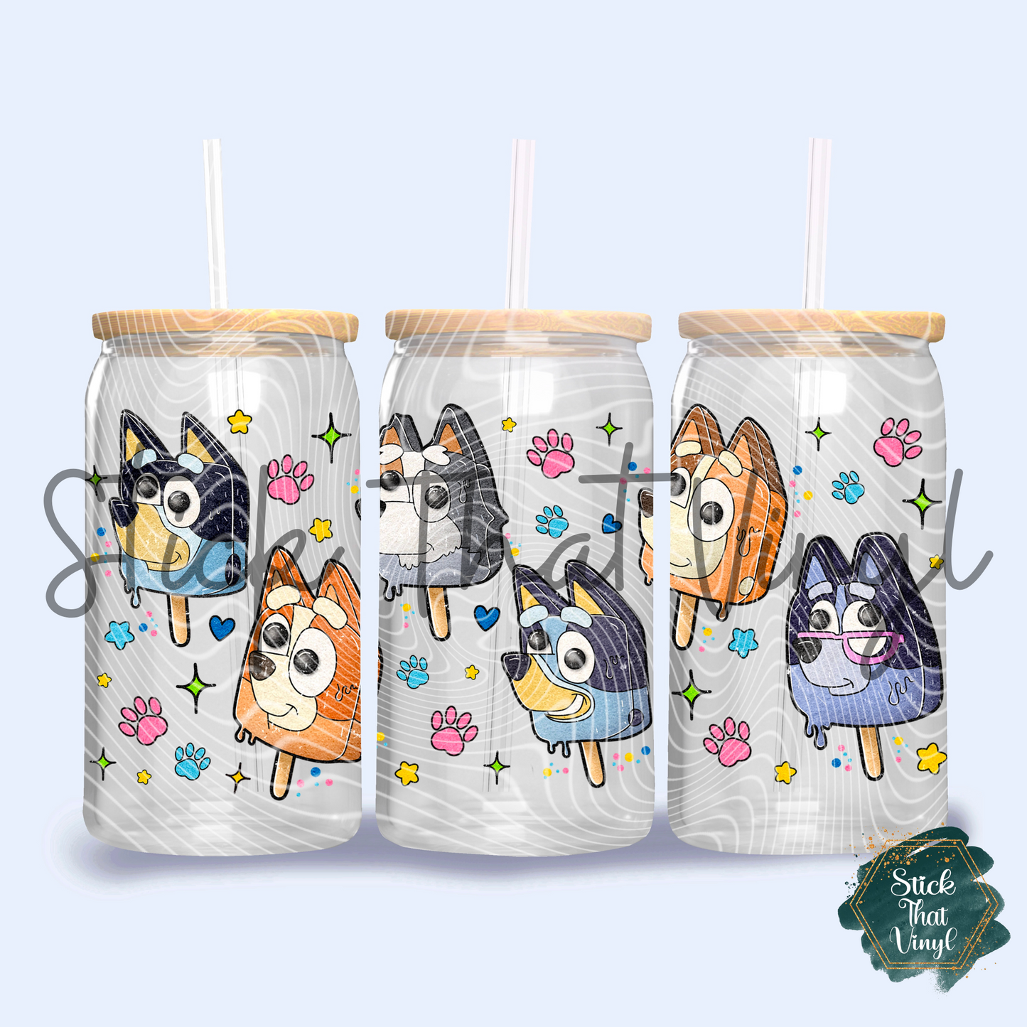 Blue Family 16oz Tumbler Sublimation Wrap