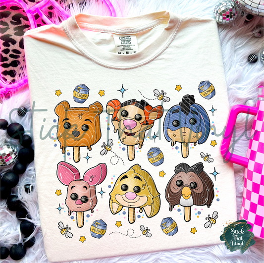 Pooh & Friends Sublimation Clothing Transfer