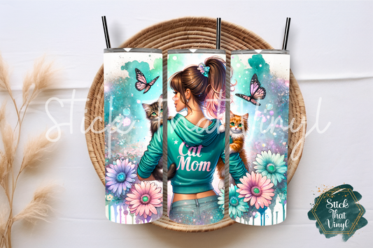 Cat Mum 20oz Tumbler Sublimation Wrap