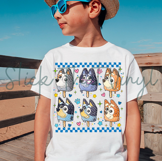 Blue Family Checkered Sublimation Clothing Transfer