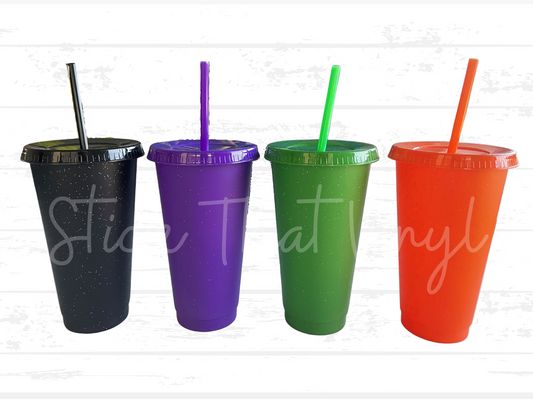 24oz Glitter Coloured Cold Cups