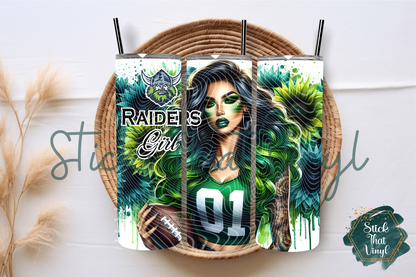 Raider Girl 20oz Tumbler Sublimation Wrap