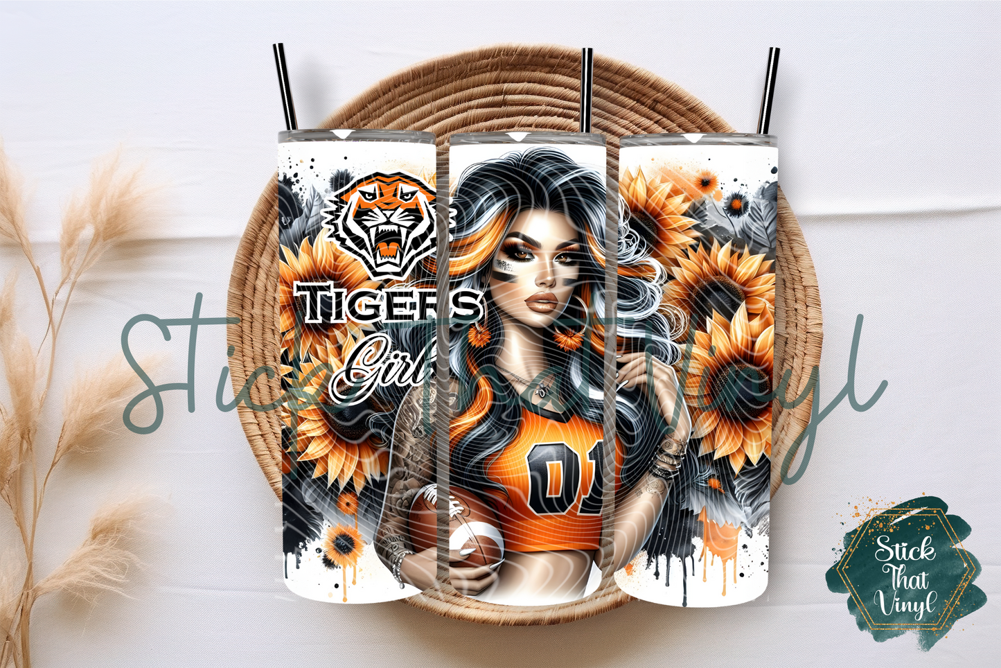 Tiger Girl 20oz Tumbler Sublimation Wrap