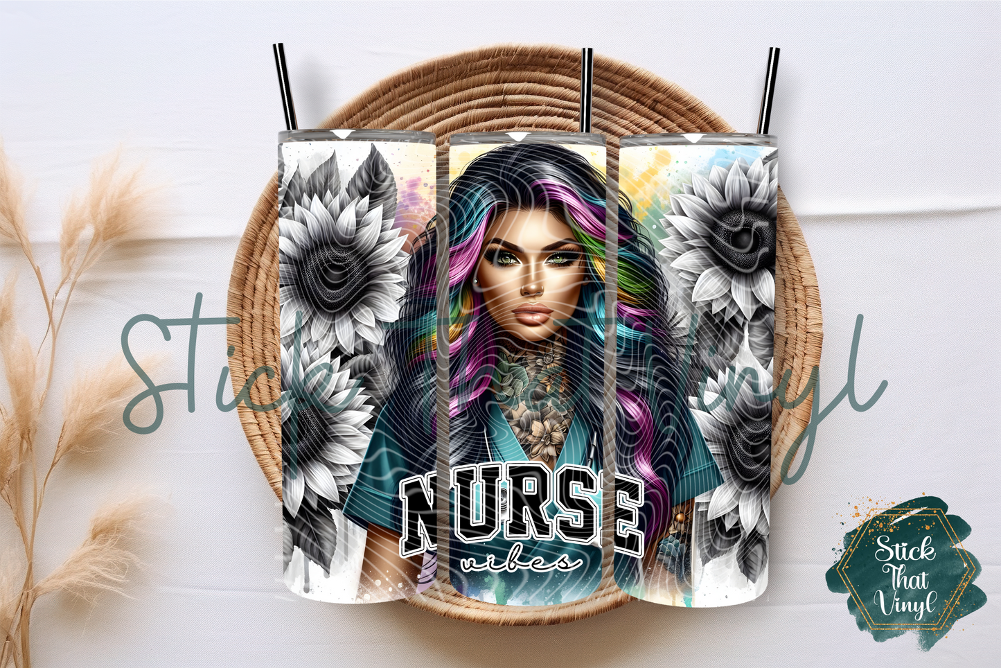 Nurse Vibes 20oz Tumbler Sublimation Wrap