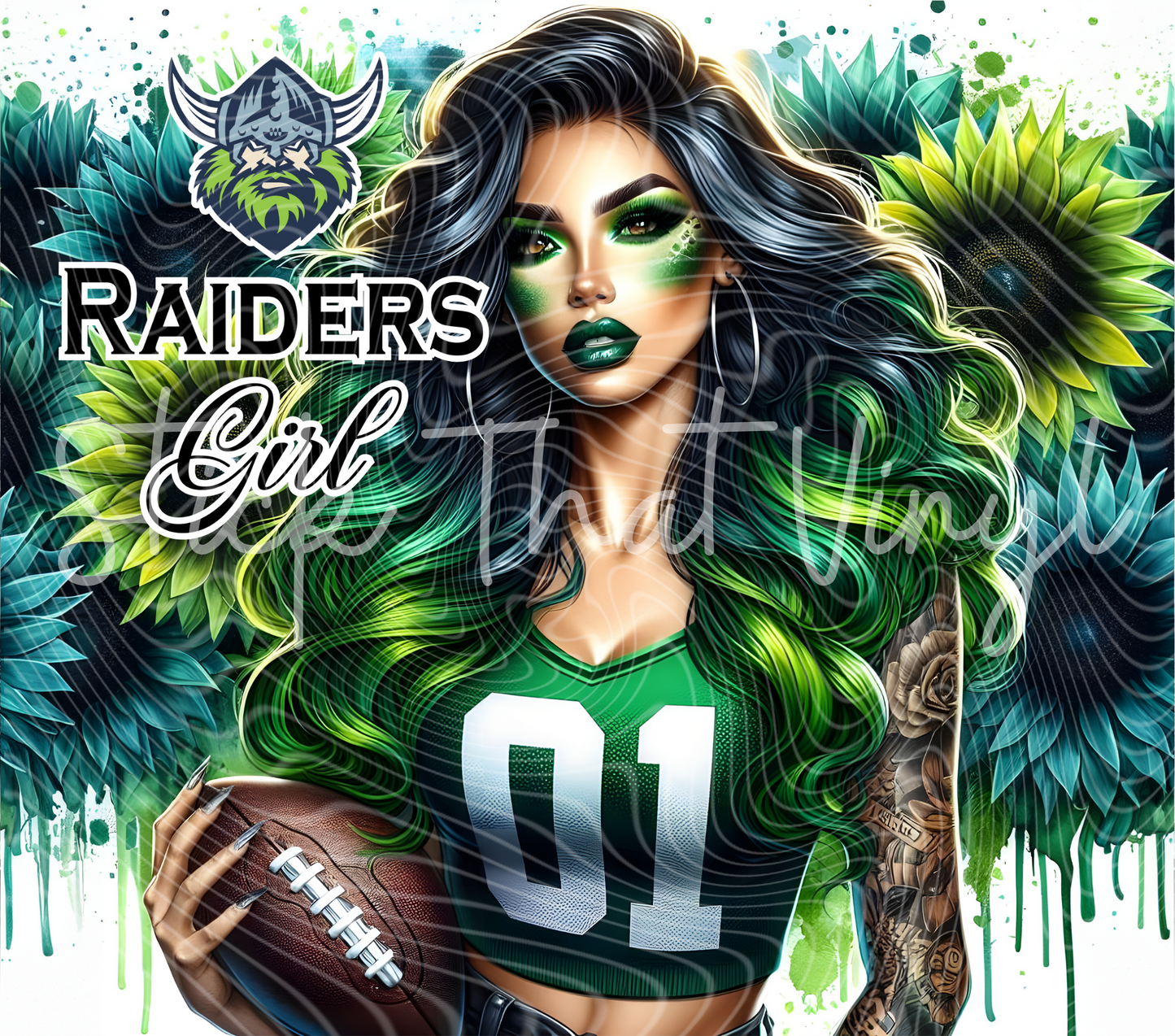 Raider Girl 20oz Tumbler Sublimation Wrap