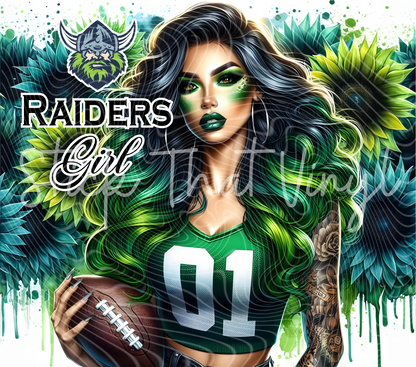 Raider Girl 20oz Tumbler Sublimation Wrap