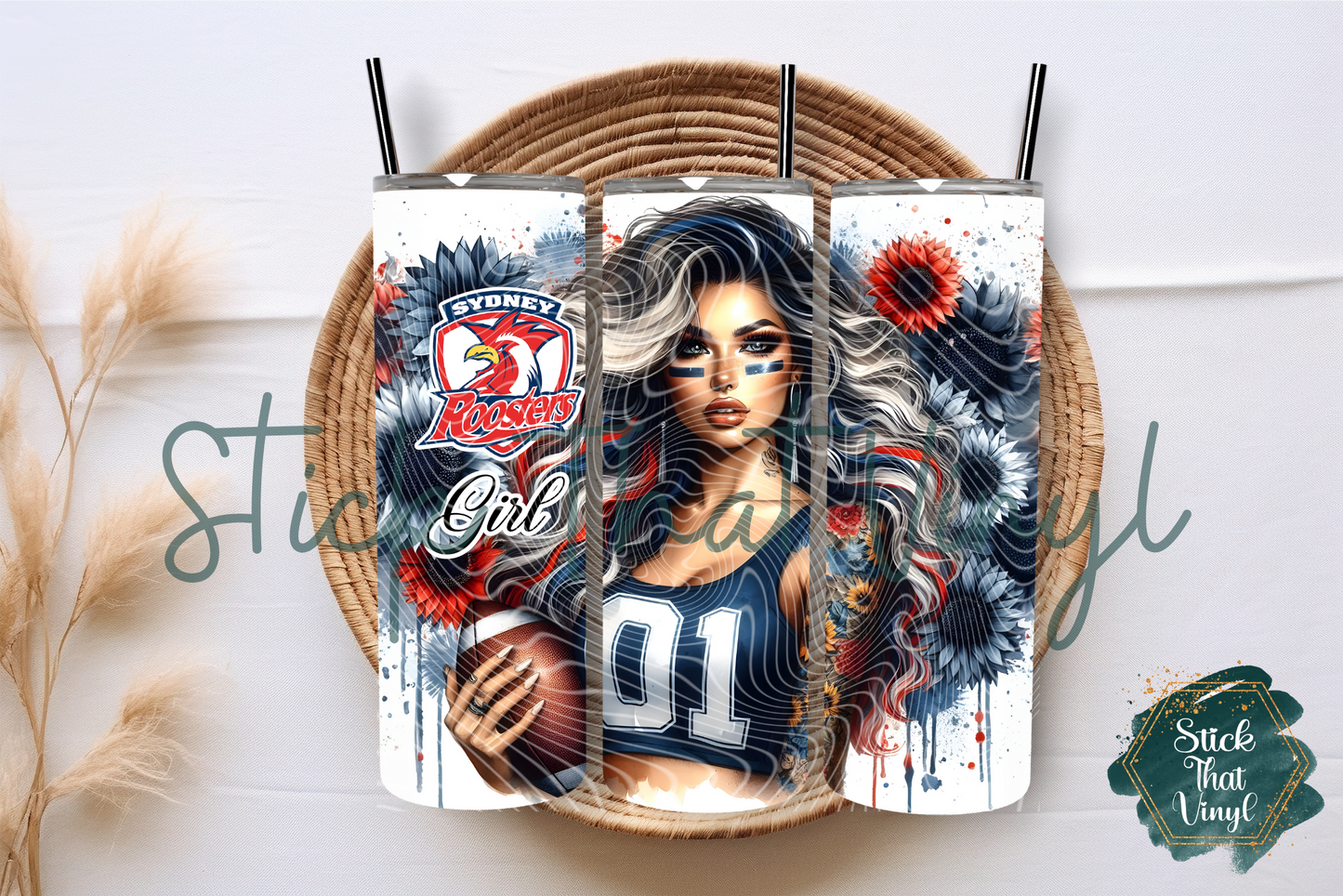 Rooster Girl 20oz Tumbler Sublimation Wrap