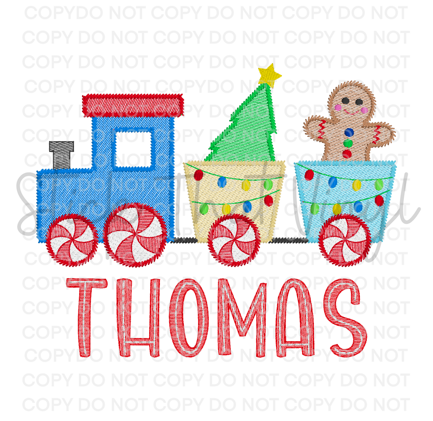 Personalised Boy's Christmas Train Embroidery Shirt