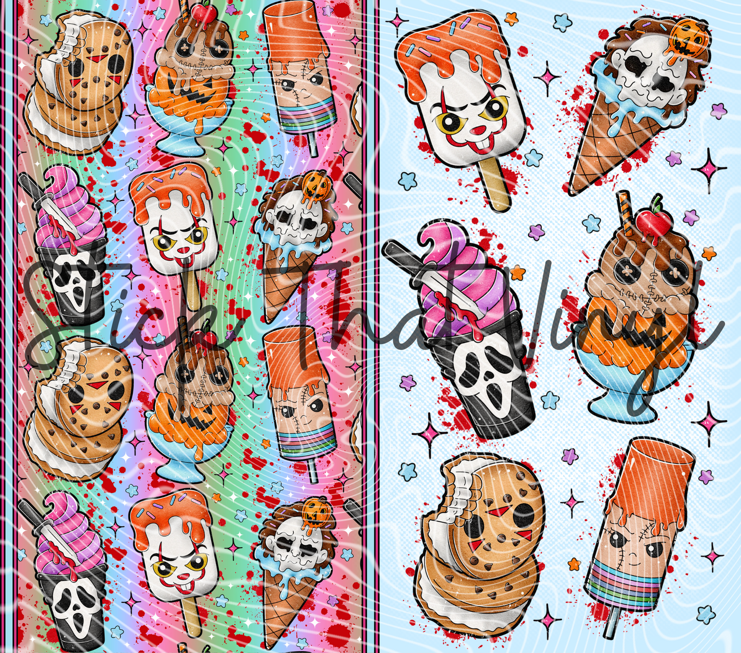 Horror Ice Creams 20oz Tumbler Sublimation Wrap